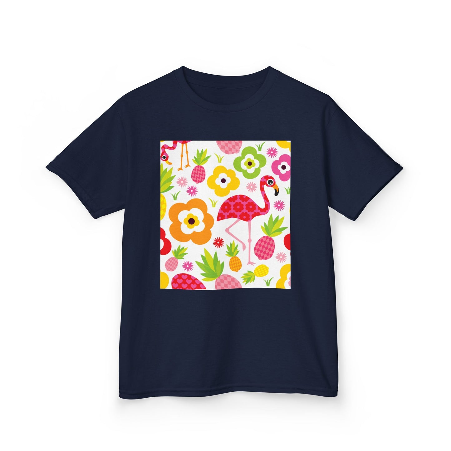 Kids Tropical Flamingo Tee - Fun & Colorful Cotton Shirt for Summer Adventures