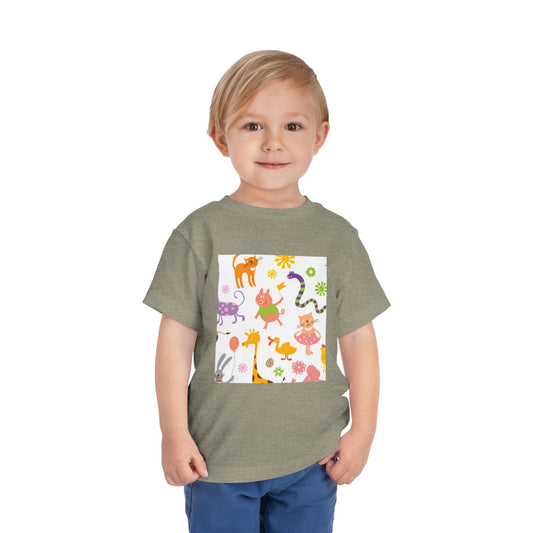 Playful Toddler Tee with Fun Animal Prints
