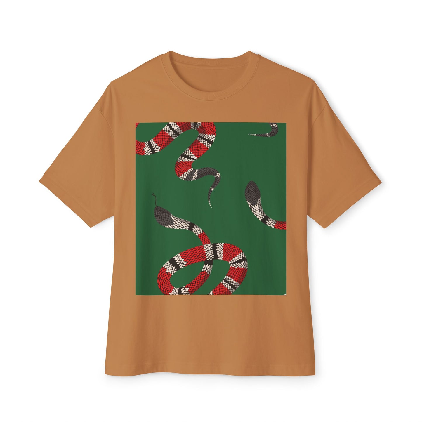 Wildlife Graphic Oversized T-Shirt - Snake & Owl Design