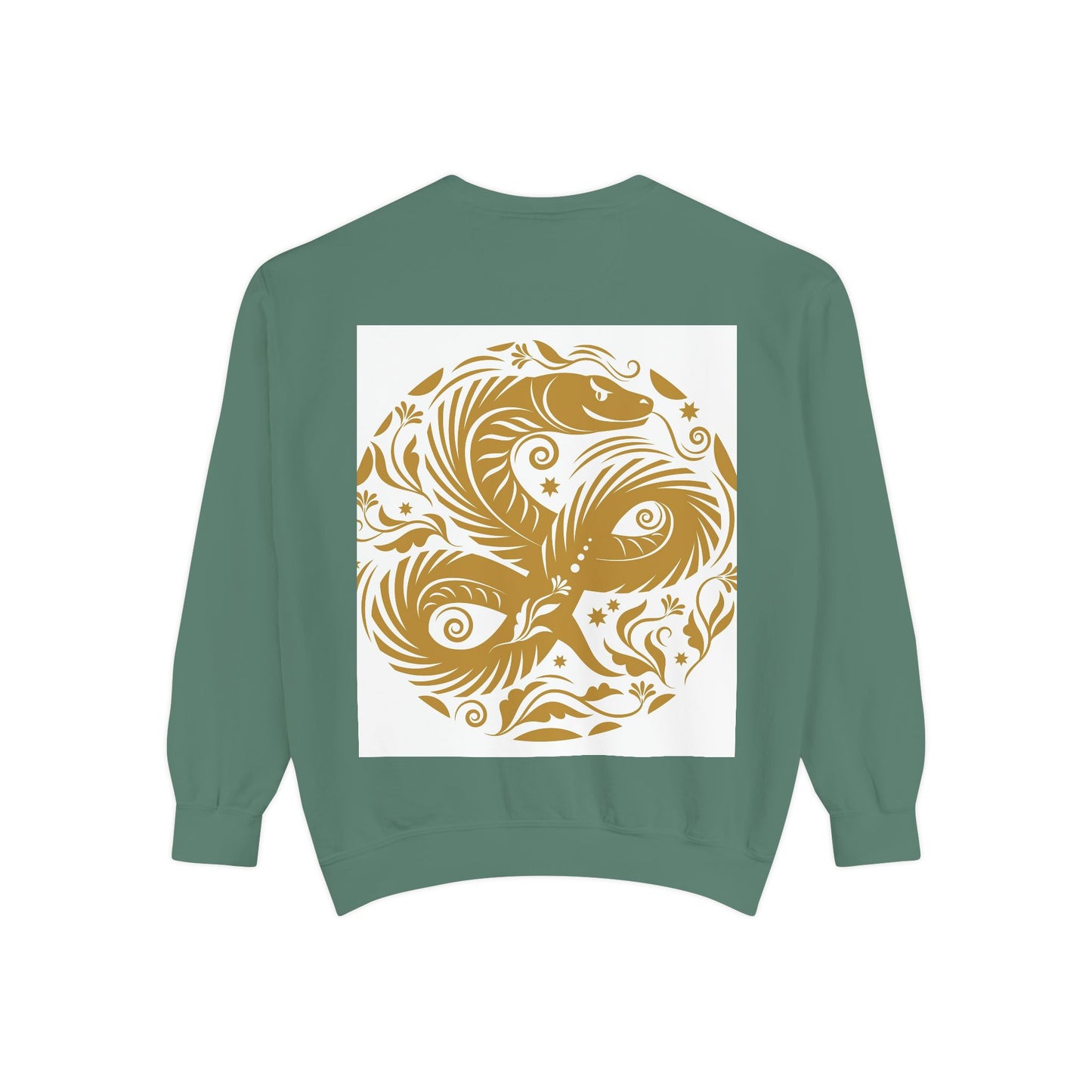 Cultural Vibe Unisex Garment-Dyed Sweatshirt - Tribal Mask & Animal Design