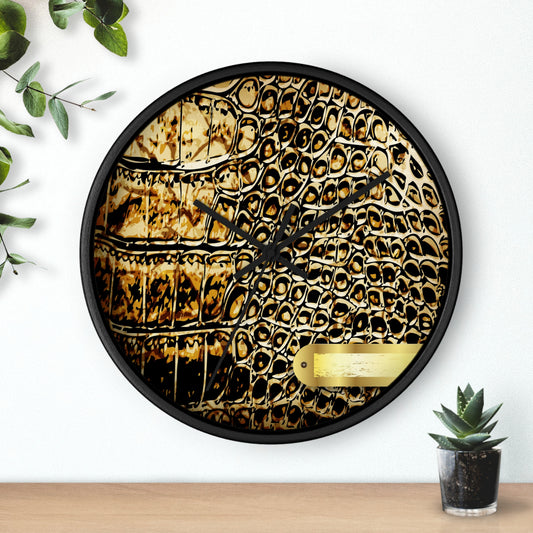 Elegant Crocodile Print Wall Clock - Stylish Home Decor