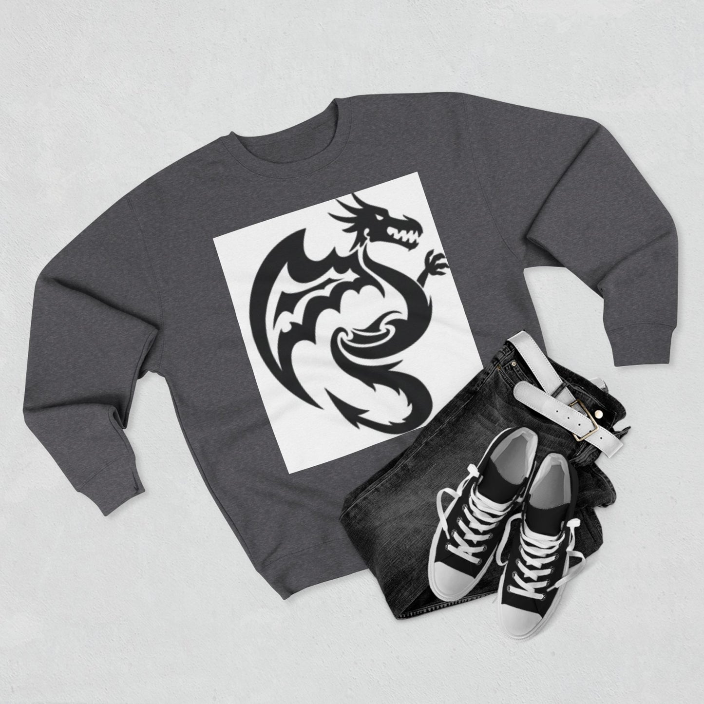 Unisex Dragon Graphic Crewneck Sweatshirt - Stylish & Cozy for Fantasy Lovers