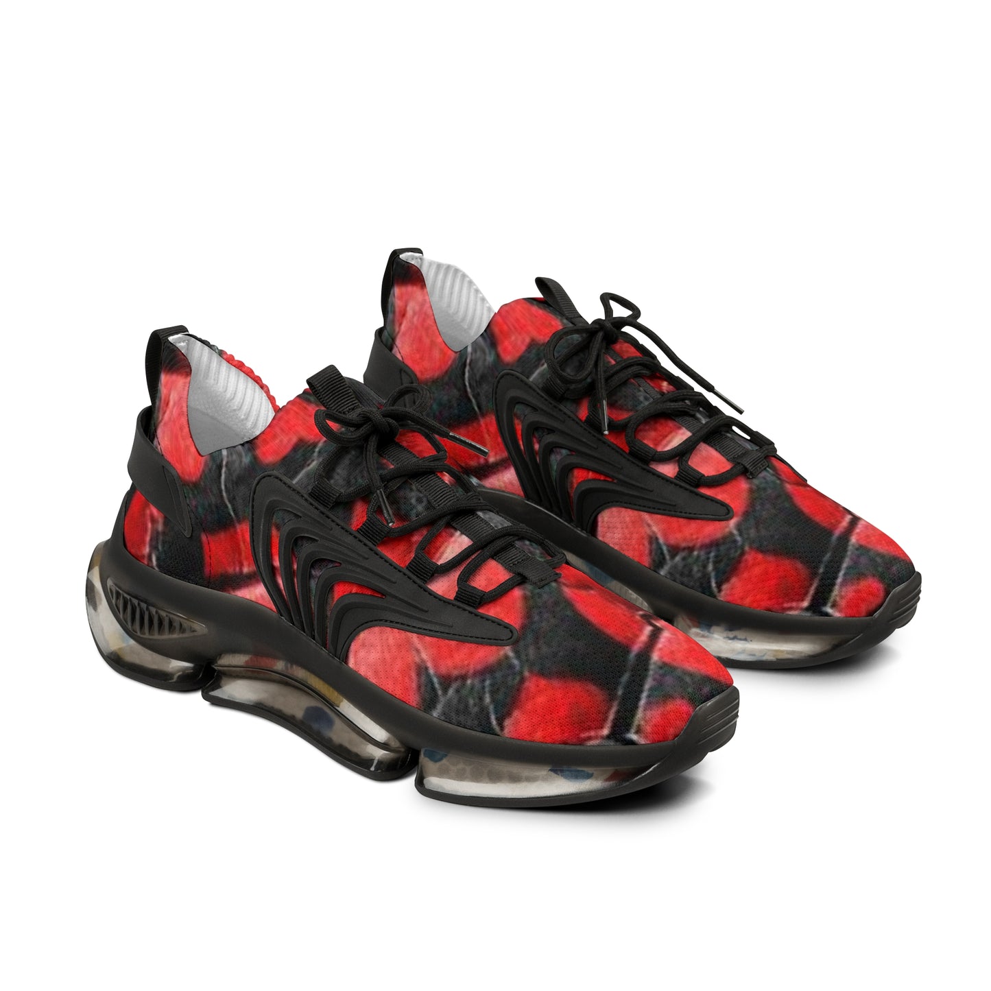 Men's Mesh Sneakers - Bold Red Design for Active Style