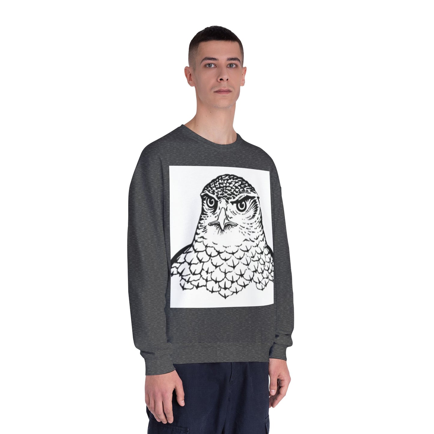 Unisex White Owl Graphic Crewneck Sweatshirt - Cozy & Stylish