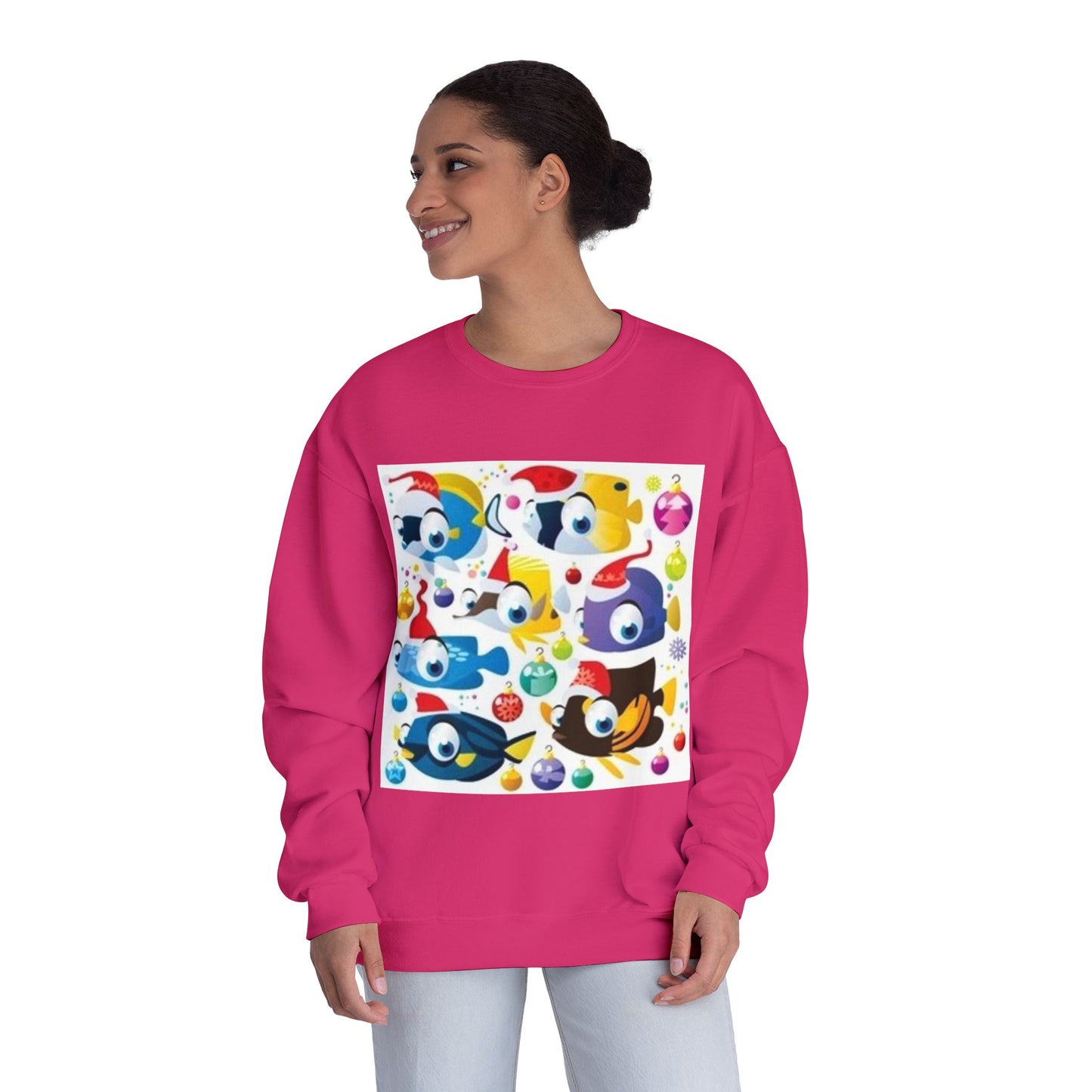 Whimsical Colorful Crewneck Sweatshirt – Fun Cartoon Design