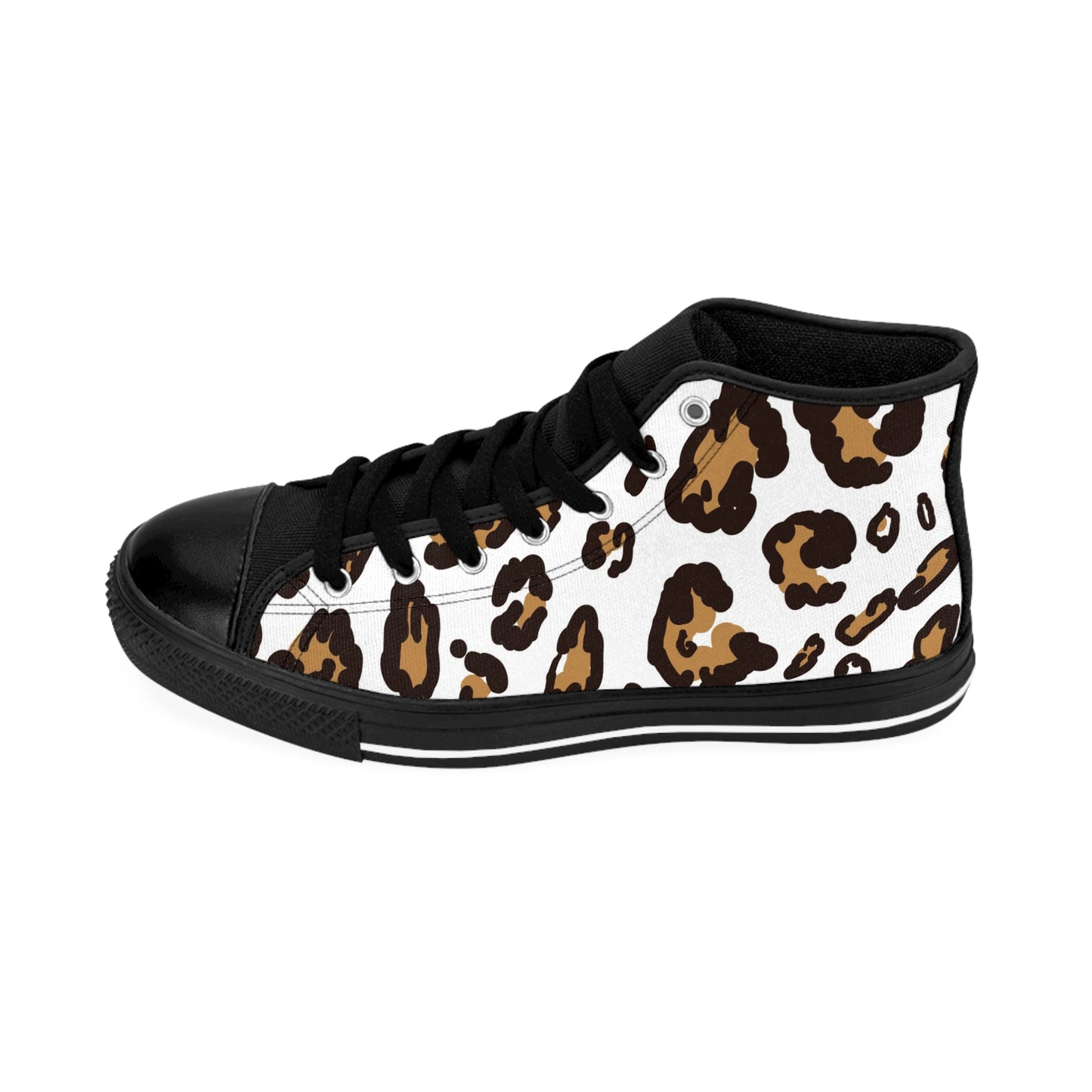Leopard Print High-Top Sneakers for Men