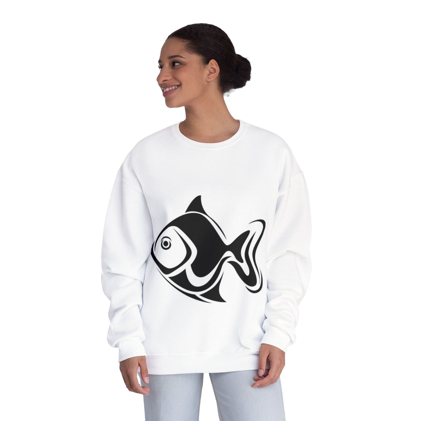 Cute Fish Design Unisex Crewneck Sweatshirt | Cozy Gift for Animal Lovers
