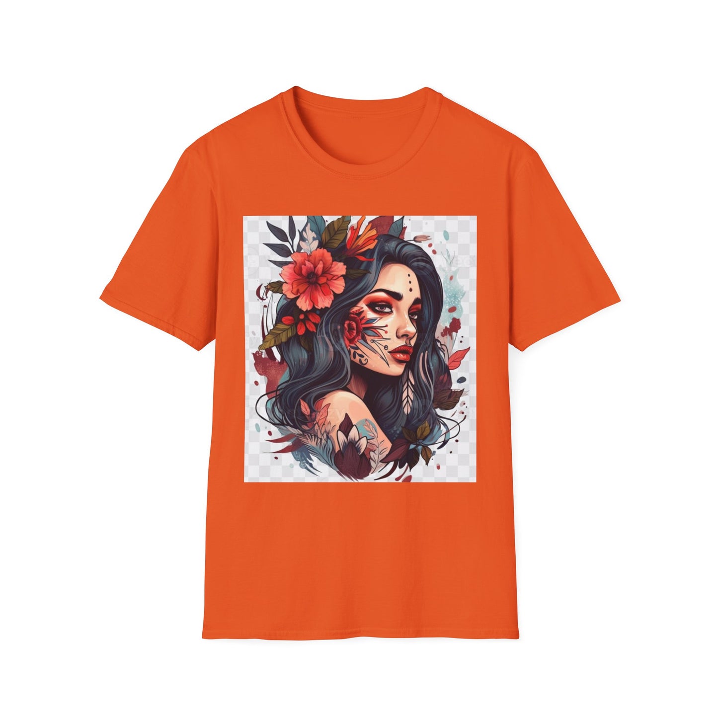 Bold Floral Art Unisex Softstyle T-Shirt