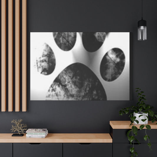 Black Paw Print Canvas Art - Modern Animal Decor for Pet Lovers