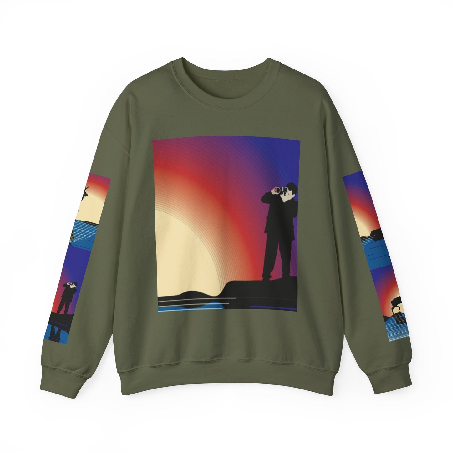 Vibrant Deer Sunset Unisex Crewneck Sweatshirt