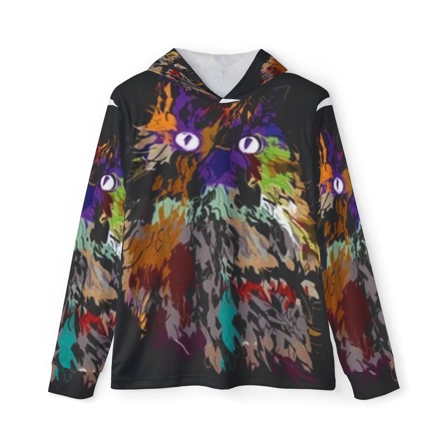 Bold Cat Graphic Men's Sports Warmup Hoodie - Colorful Athletic Wear