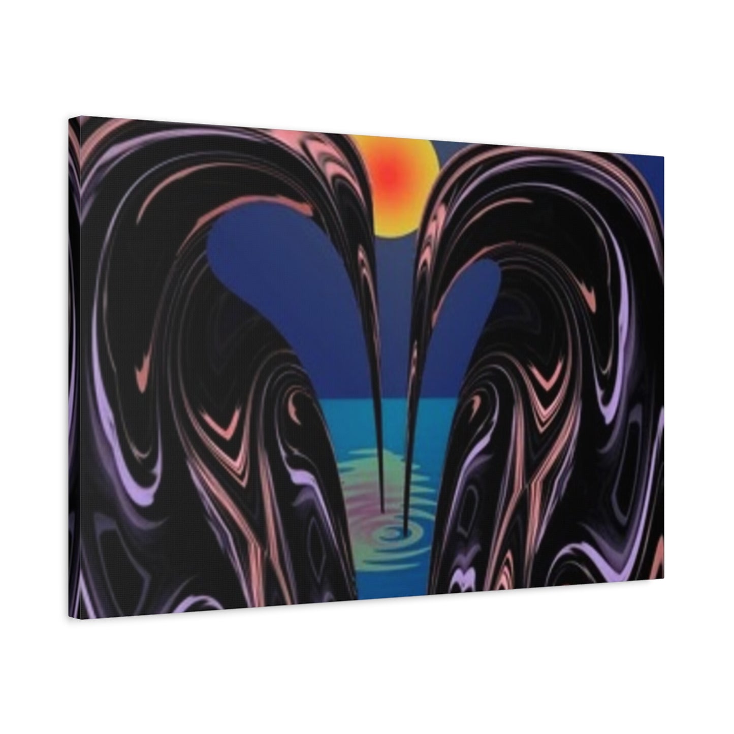 Romantic Abstract Canvas Art - Heart-Shaped Design for Home Decor