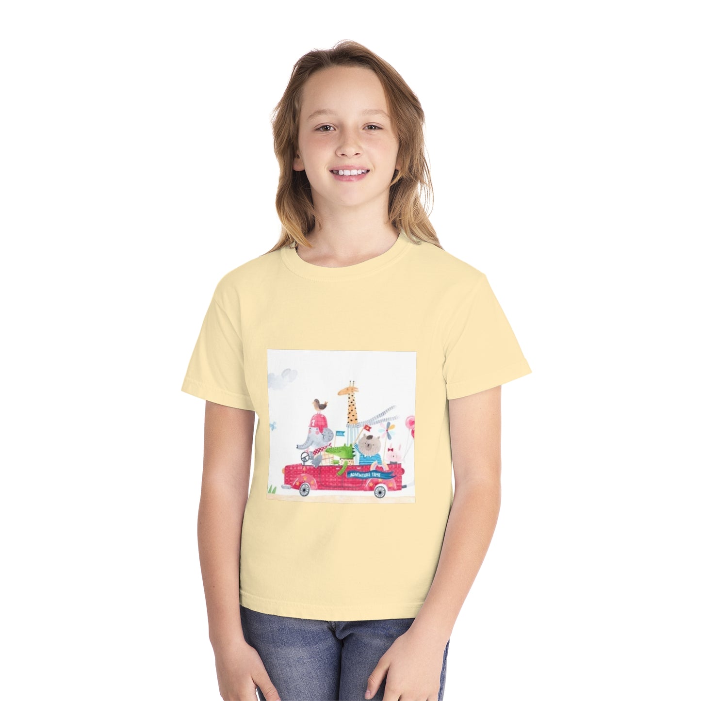 Fun Animal Adventure Youth Midweight Tee - Colorful Kids Tee for Playtime