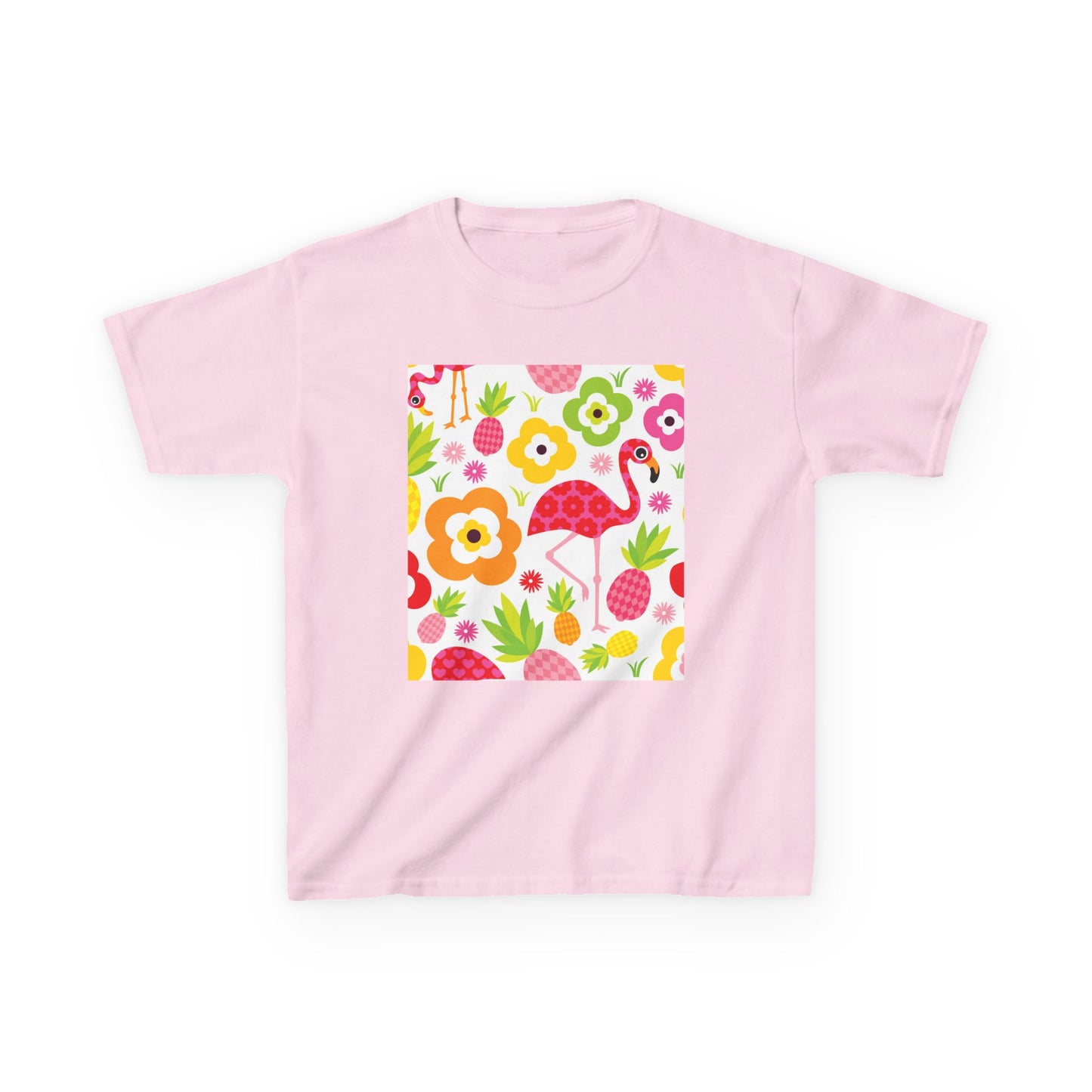 Kids Tropical Flamingo Tee - Fun & Colorful Cotton Shirt for Summer Adventures
