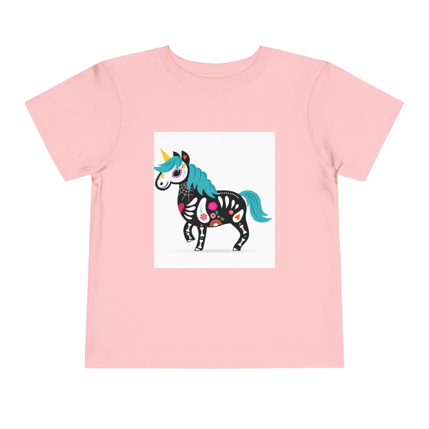 Toddler Skeleton Unicorn Tee - Cute Halloween Short Sleeve Shirt