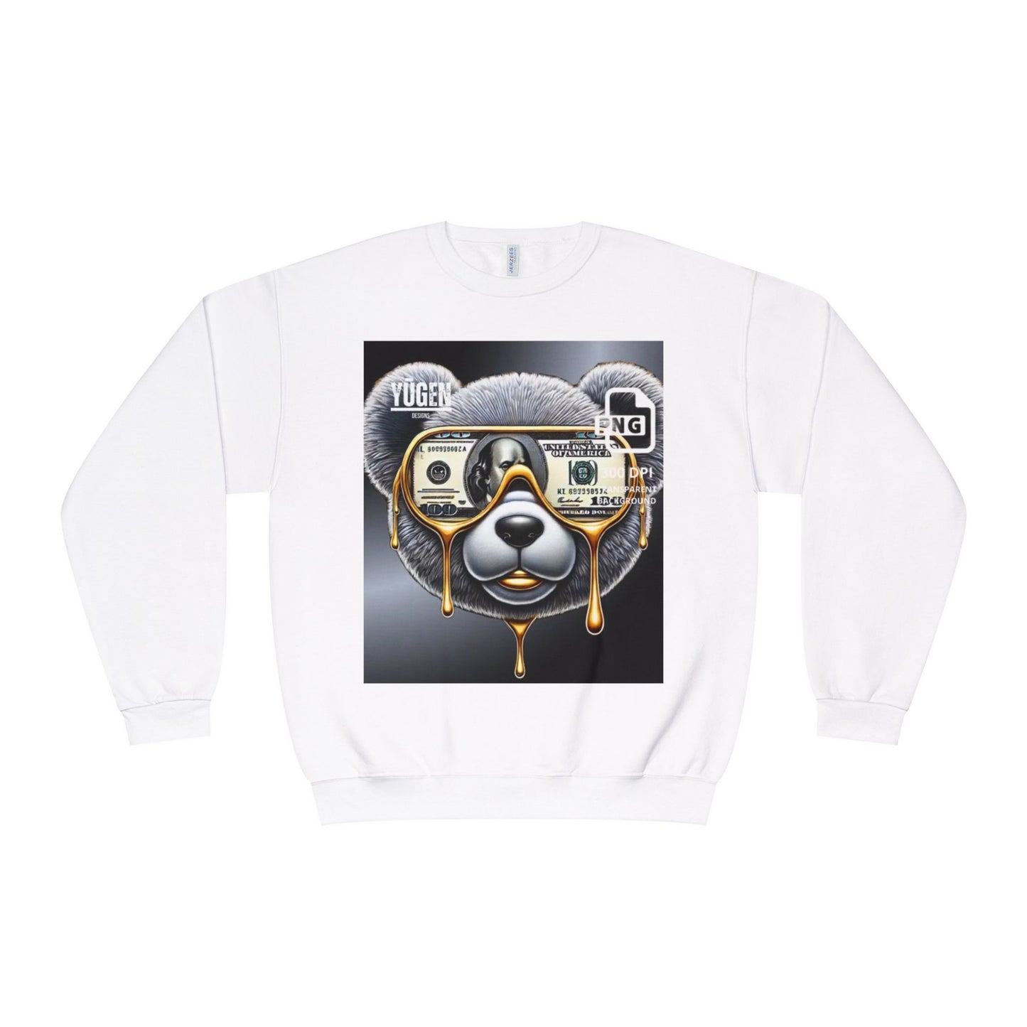 Yūgen Bear Drip Unisex Crewneck Sweatshirt - Cozy Streetwear