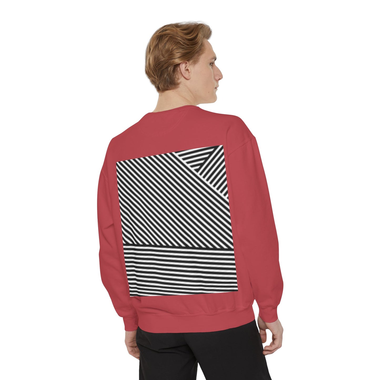 Unique Unisex Garment-Dyed Sweatshirt with Intricate Graphic Design