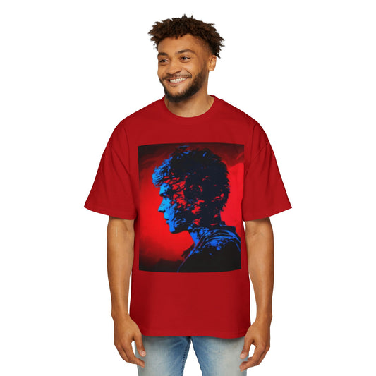 Men's Oversized Graphic Tee - Bold Artistic Profile Design