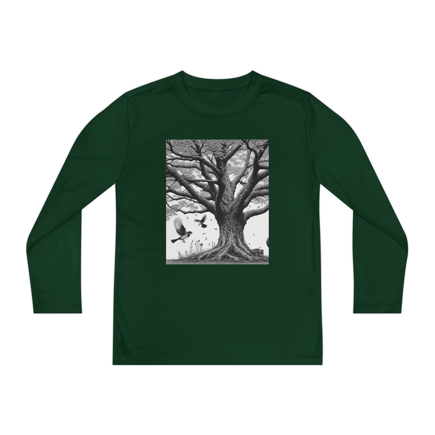 Youth Long Sleeve Tree Graphic Tee - Nature Inspired Design