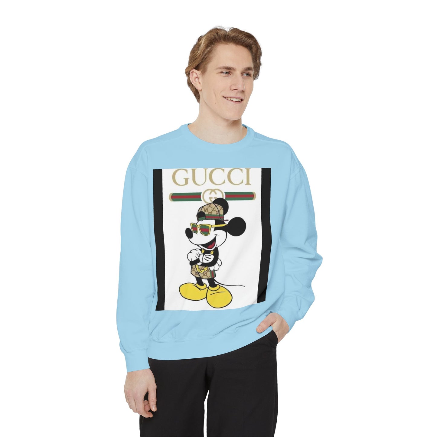 Mickey Mouse Gucci Streetwear Sweatshirt - Unisex Garment-Dyed