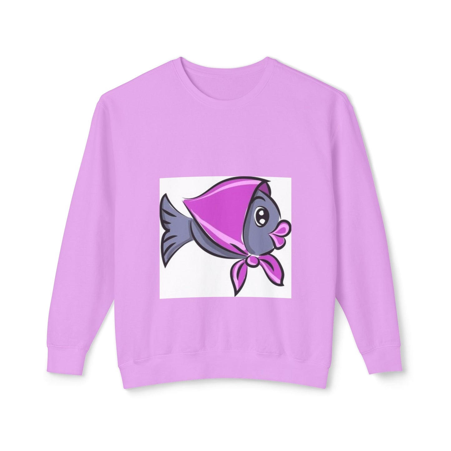 Cute Fish Design Unisex Lightweight Crewneck Sweatshirt