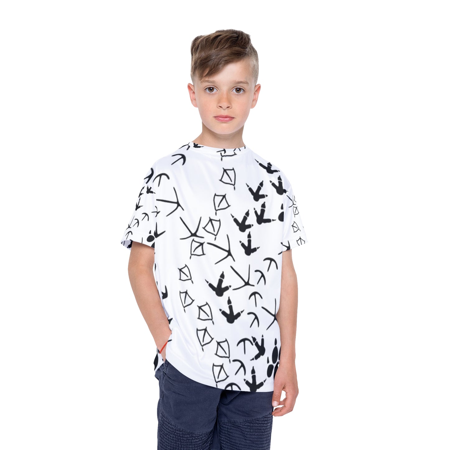 Kids Sports Jersey with Animal Tracks Design | Fun & Playful Activewear