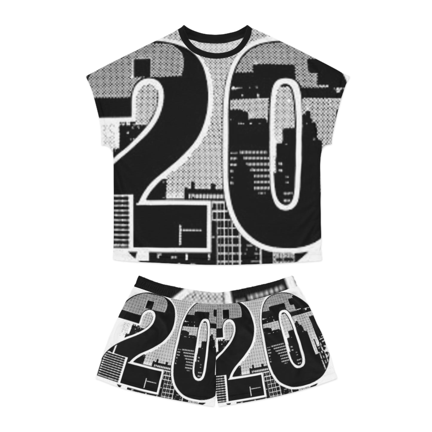Cityscape 2020 Women's Short Pajama Set - Comfortable Sleepwear for Modern Dreamers