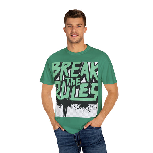 Unisex Garment-Dyed T-shirt - "Break the Rules" Graphic Tee for Creative Spirits