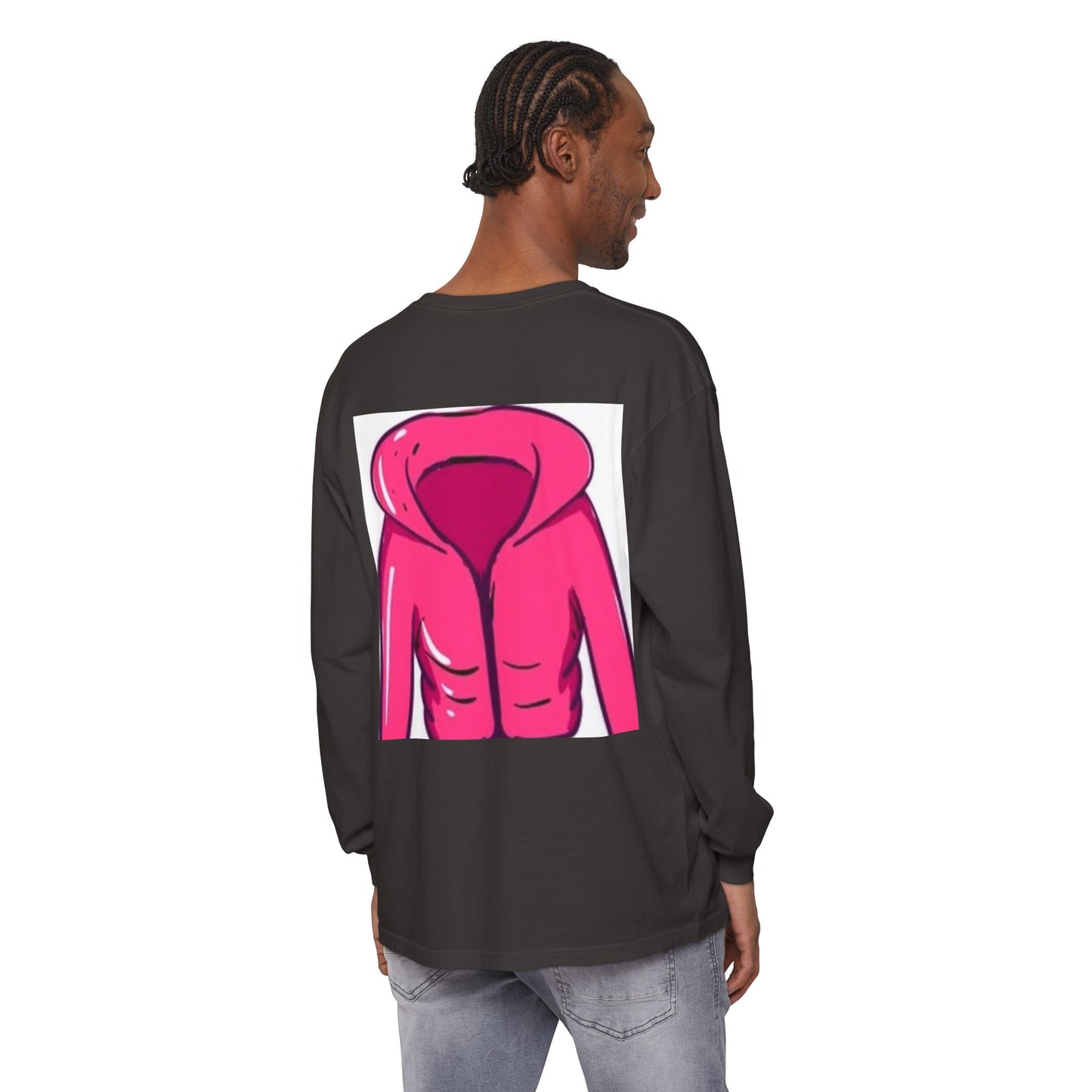 Unisex Garment-Dyed Long Sleeve T-Shirt - Cute Hoodie Print for Casual Wear