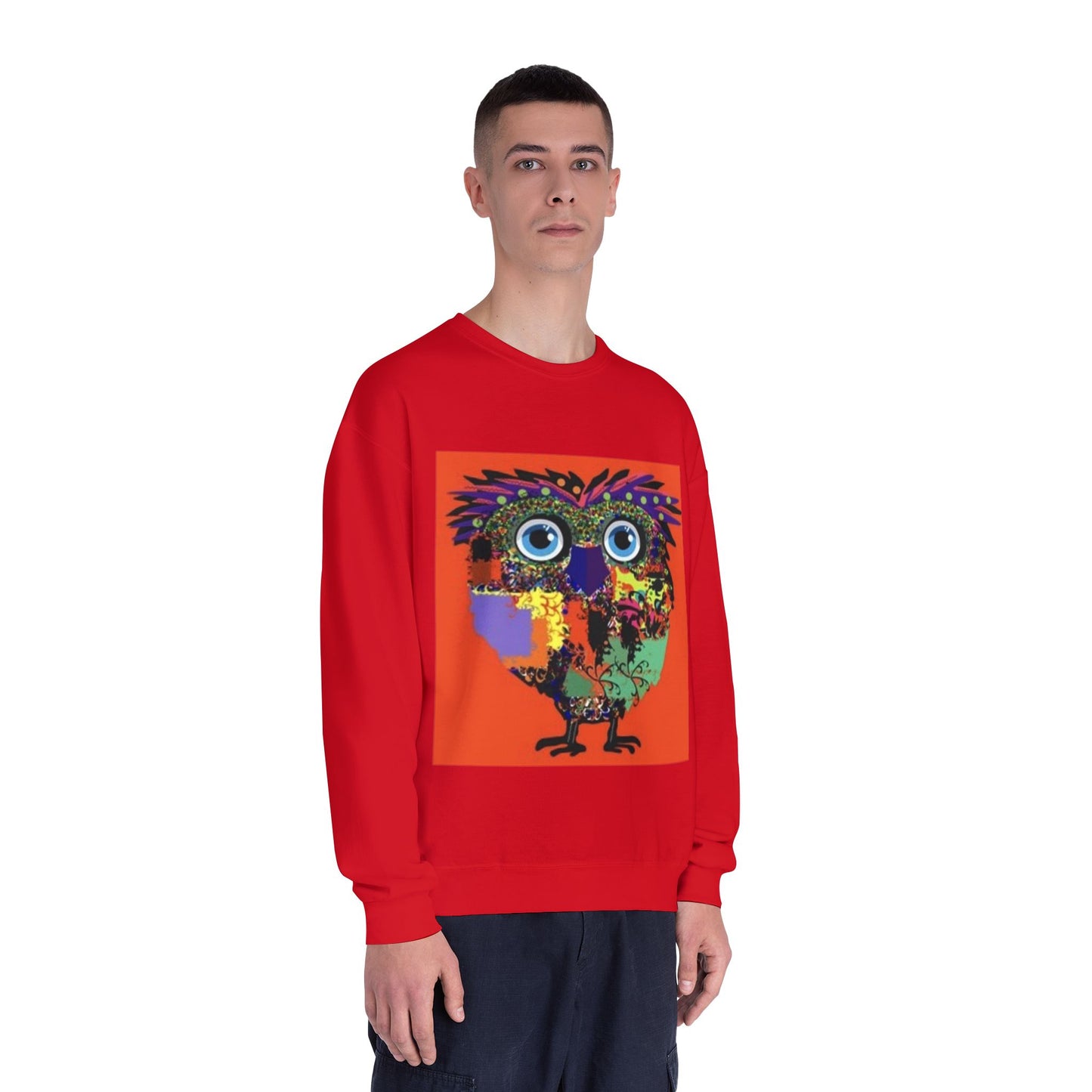 Colorful Owl Graphic Unisex Crewneck Sweatshirt - Cozy & Fun Apparel
