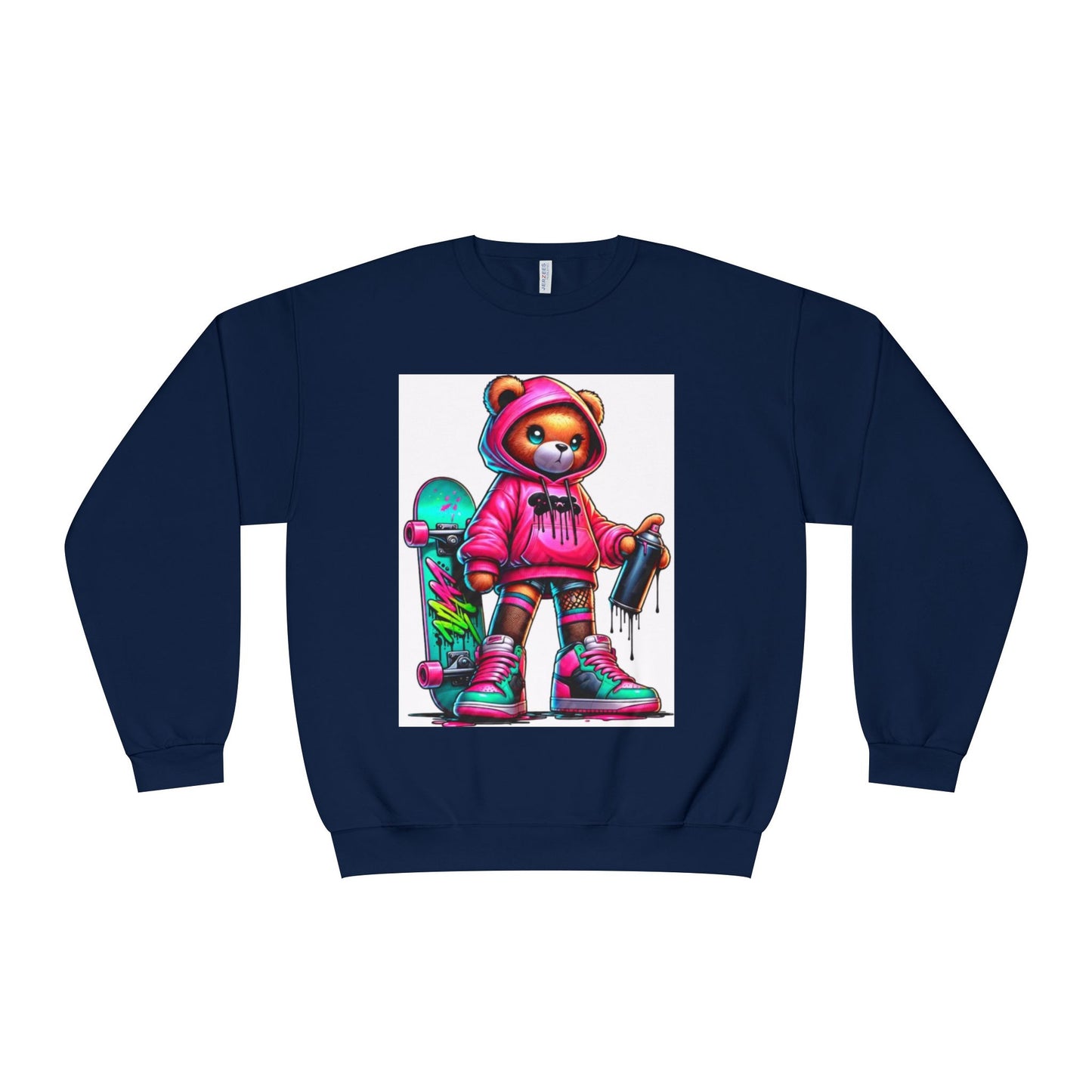 Skater Bear Crewneck Sweatshirt - Fun Streetwear Style