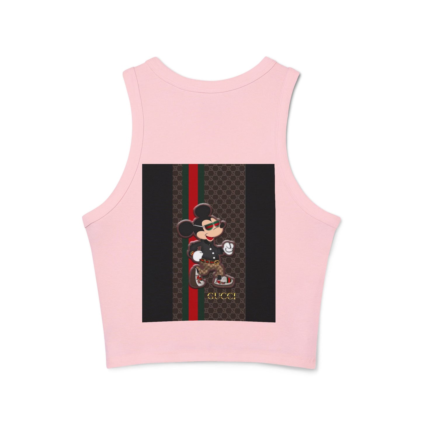 Trendy Women’s Micro Rib Racer Tank Top with Stylish Mickey Design