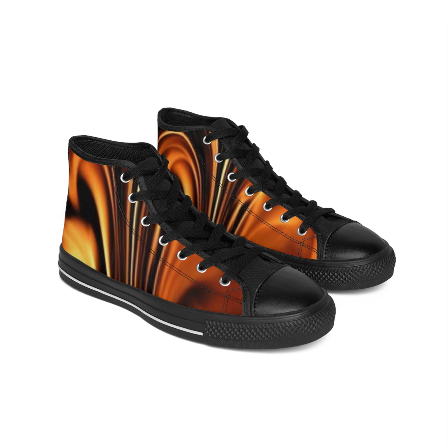 Men's Classic Sneakers - Stylish Black and Gold Design