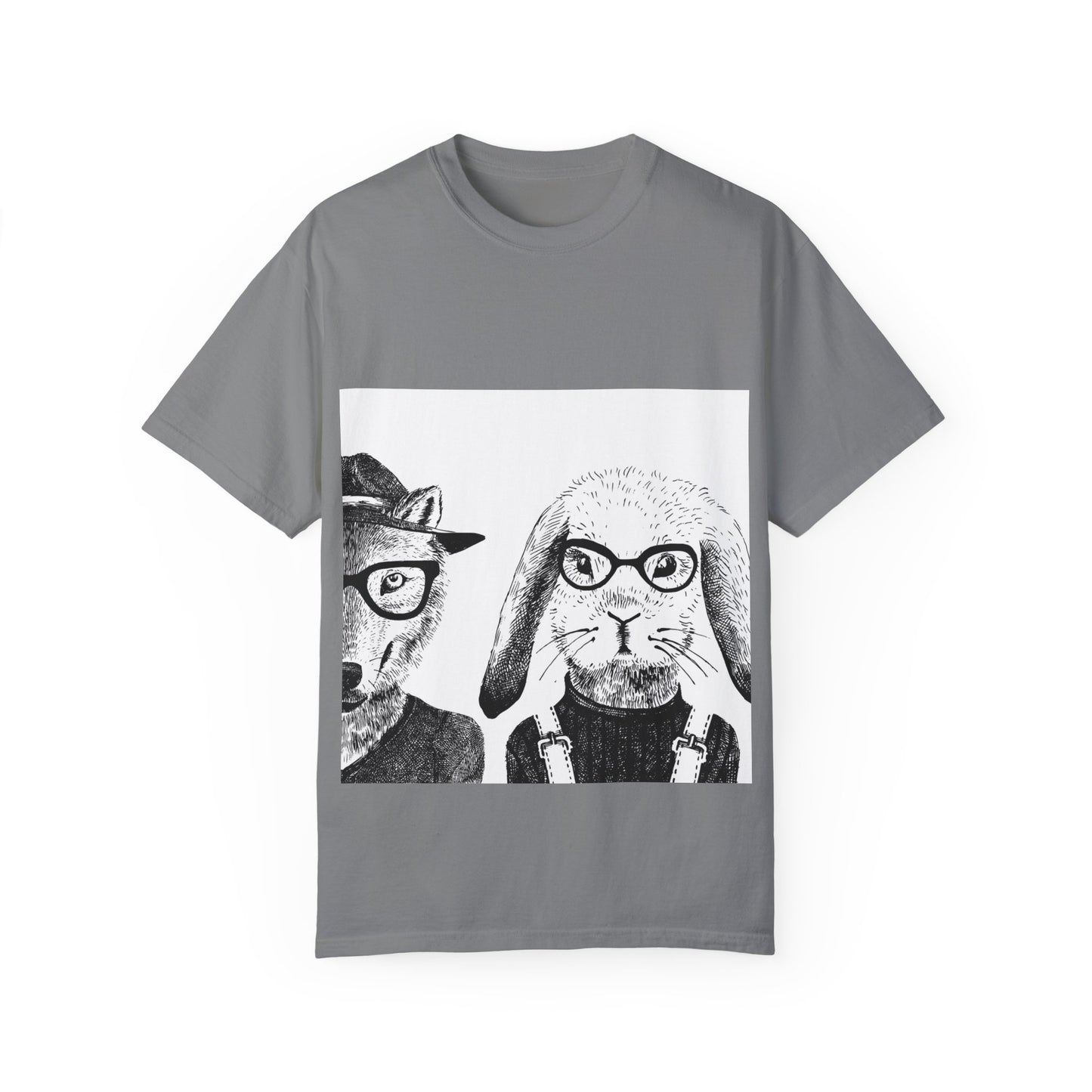 Whimsical Animals Graphic T-Shirt - Cool Fox & Panda Design