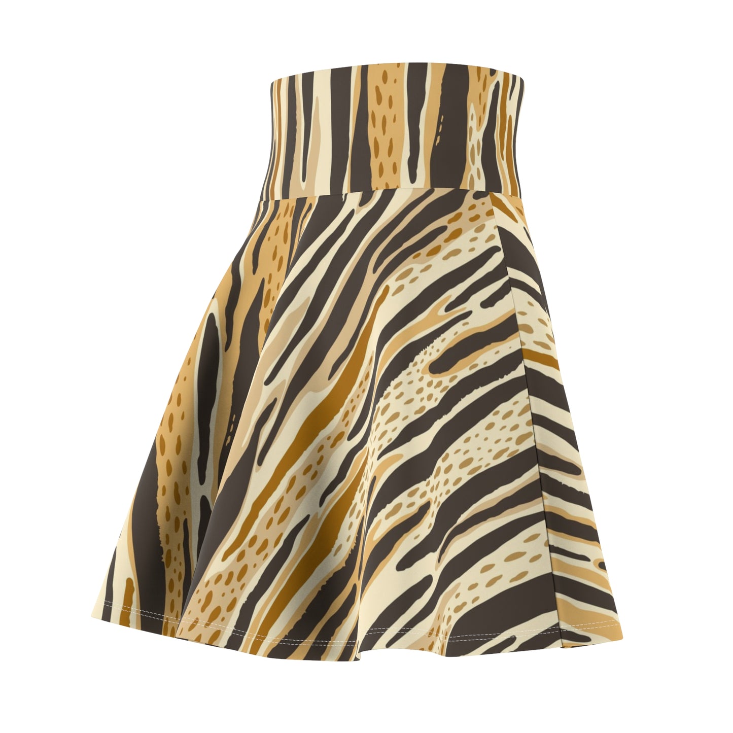 Hand-Drawn Pattern Women's Skater Skirt – Stylish & Playful Casual Wear