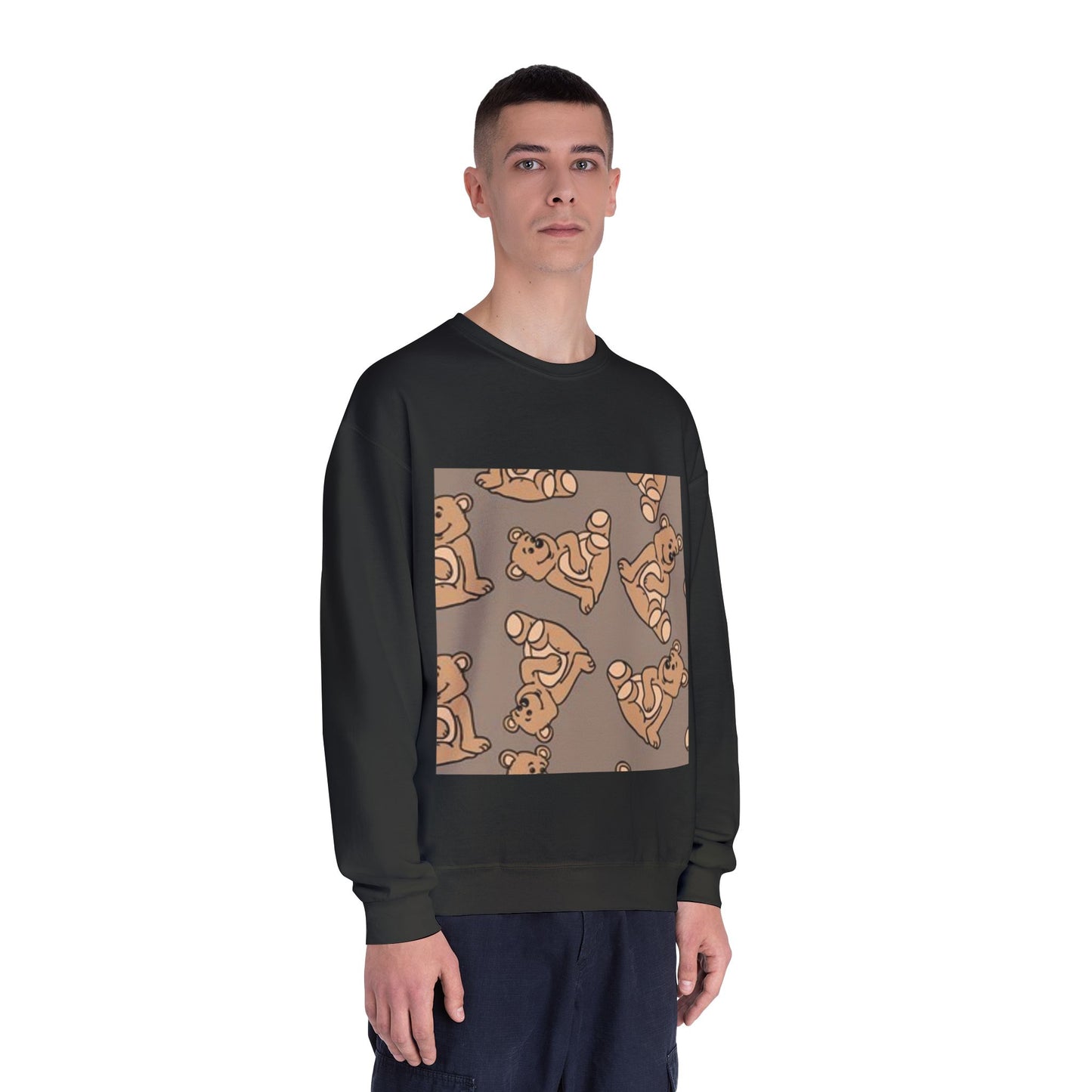 Cozy Bear Print Crewneck Sweatshirt - Perfect for Animal Lovers & Casual Comfort