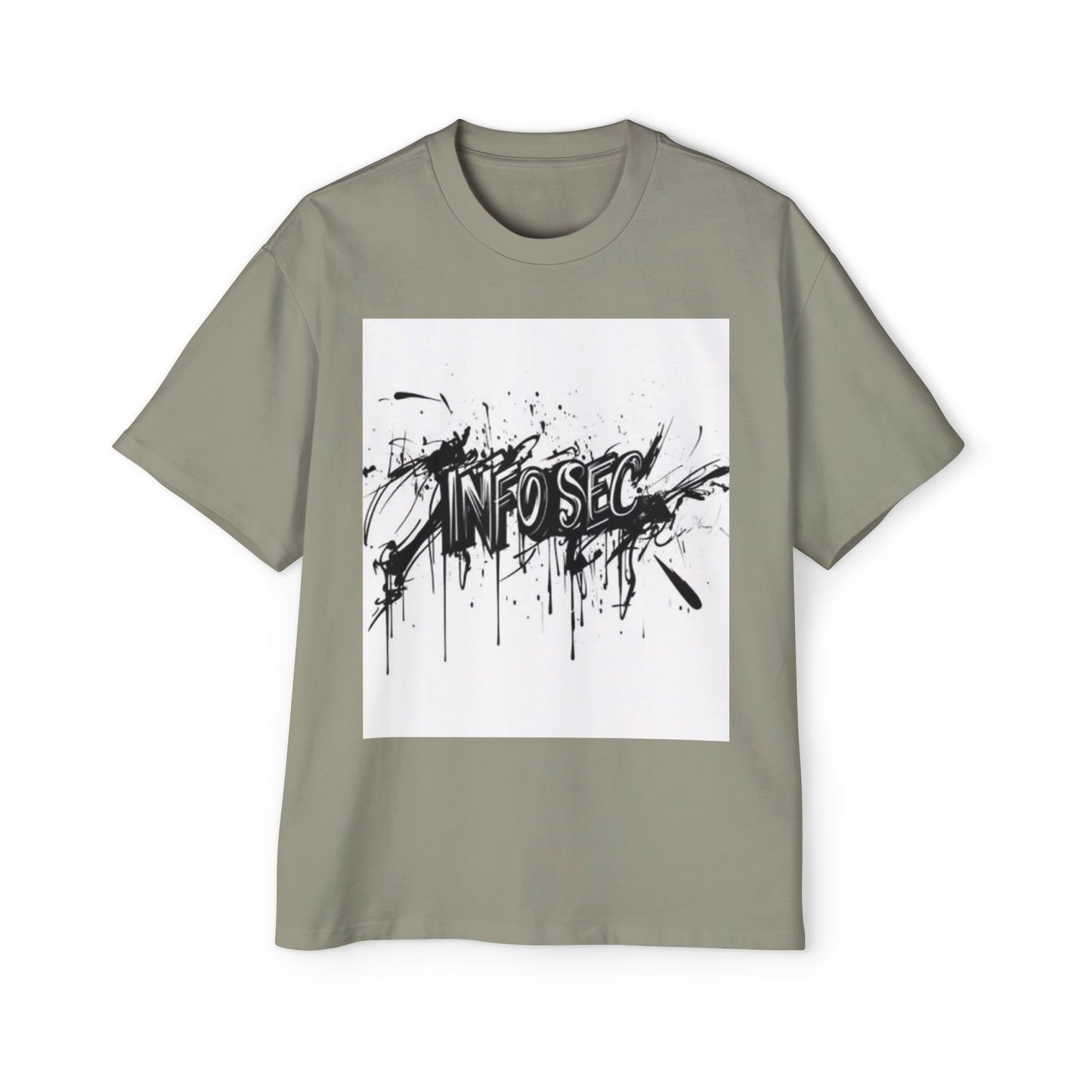 Men's Oversized Info Sec Tee - Urban Streetwear Graphic T-Shirt