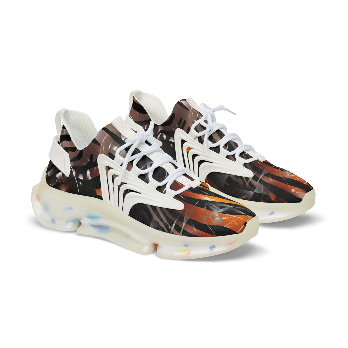 Stylish Men's Mesh Sneakers - Vibrant Animal Print Athletic Shoes