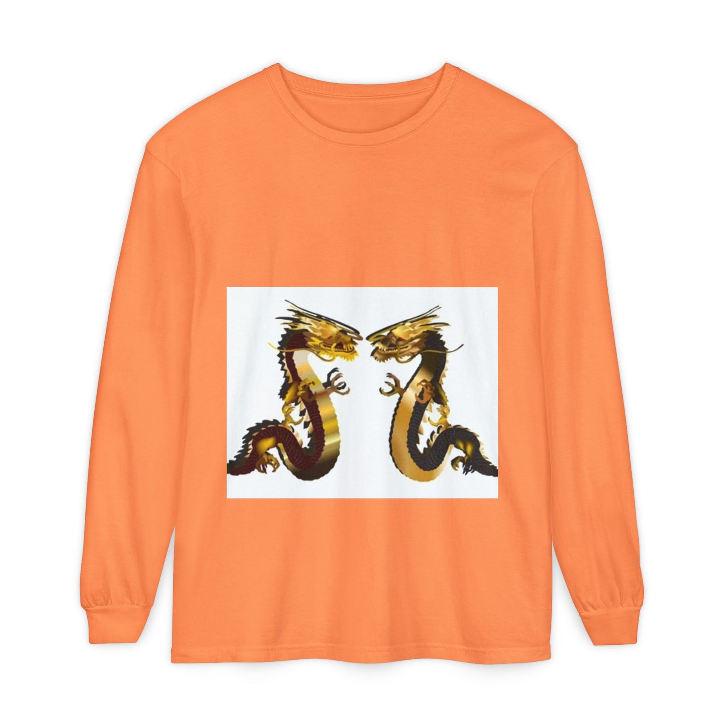 Dragon Duel Unisex Long Sleeve T-Shirt - Garment-Dyed Art Tee