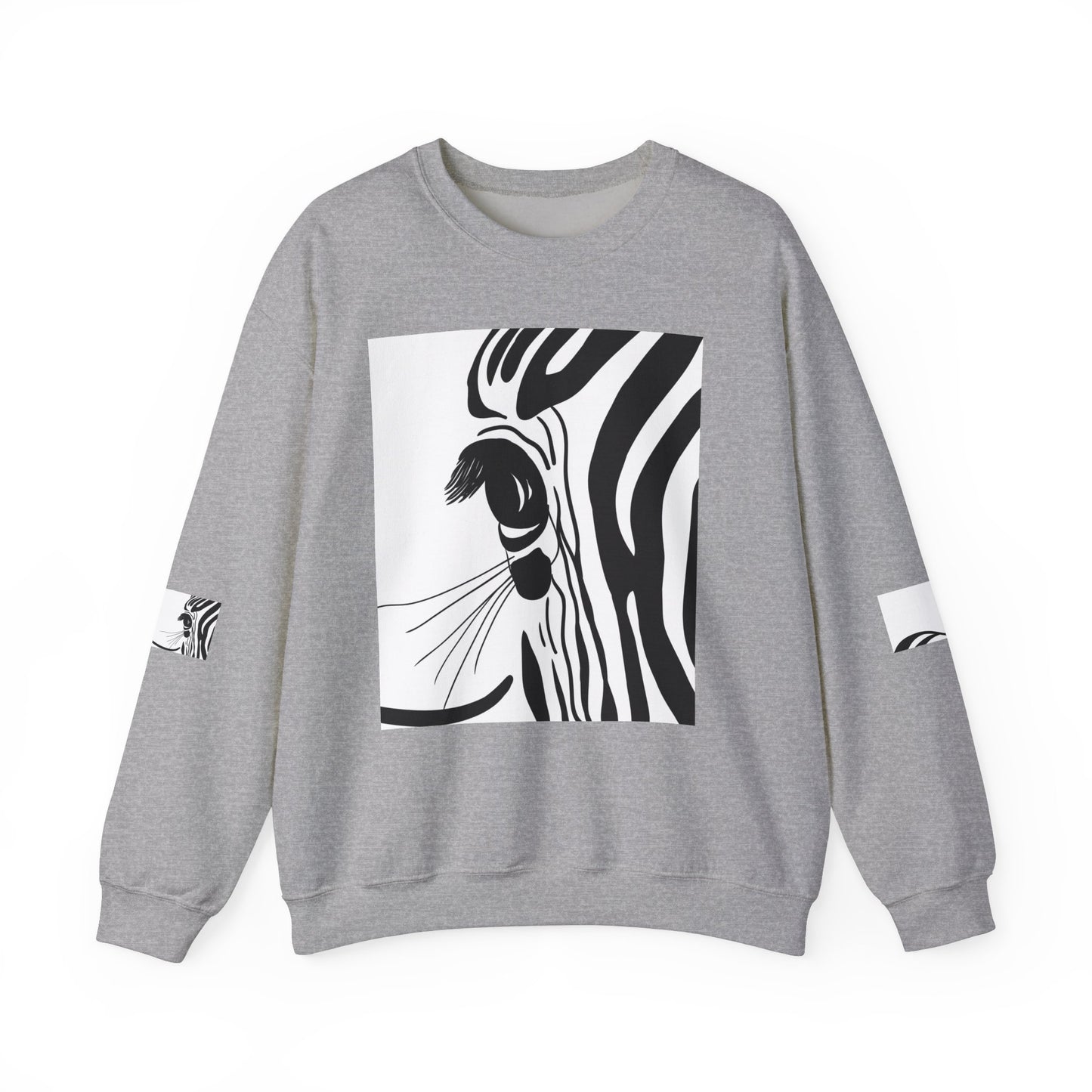 Artistically Designed Zebra Crewneck Sweatshirt - Perfect for Nature Lovers