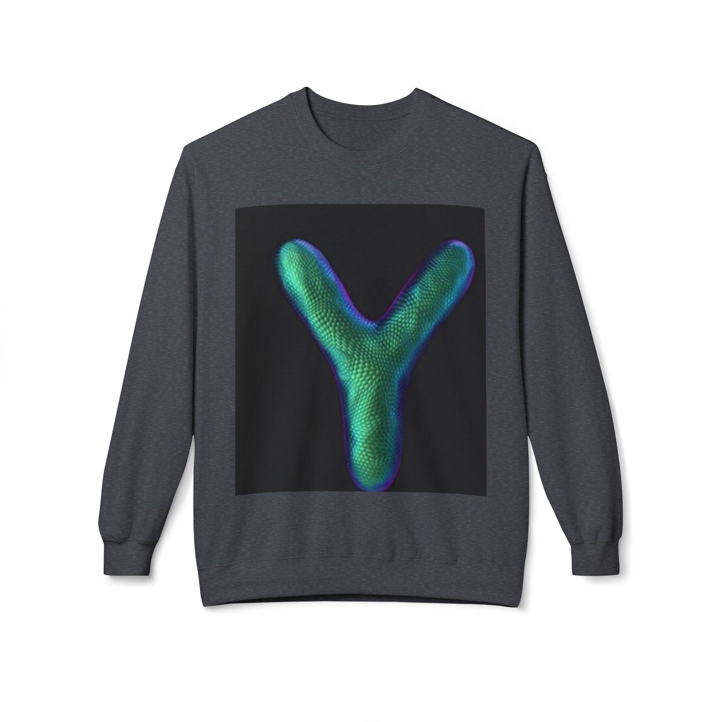 Unisex Y Graphic Fleece Crewneck Sweatshirt - Cozy Modern Style