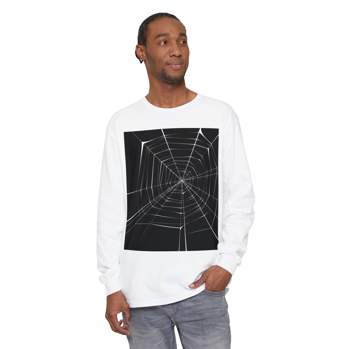 Spooky Spiderweb Long Sleeve T-Shirt - Unisex Halloween Apparel
