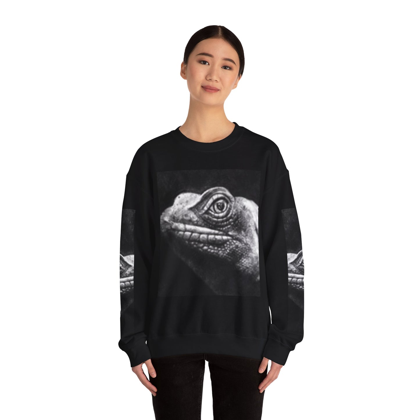 Unique Unisex Crewneck Sweatshirt with Bold Lizard Design
