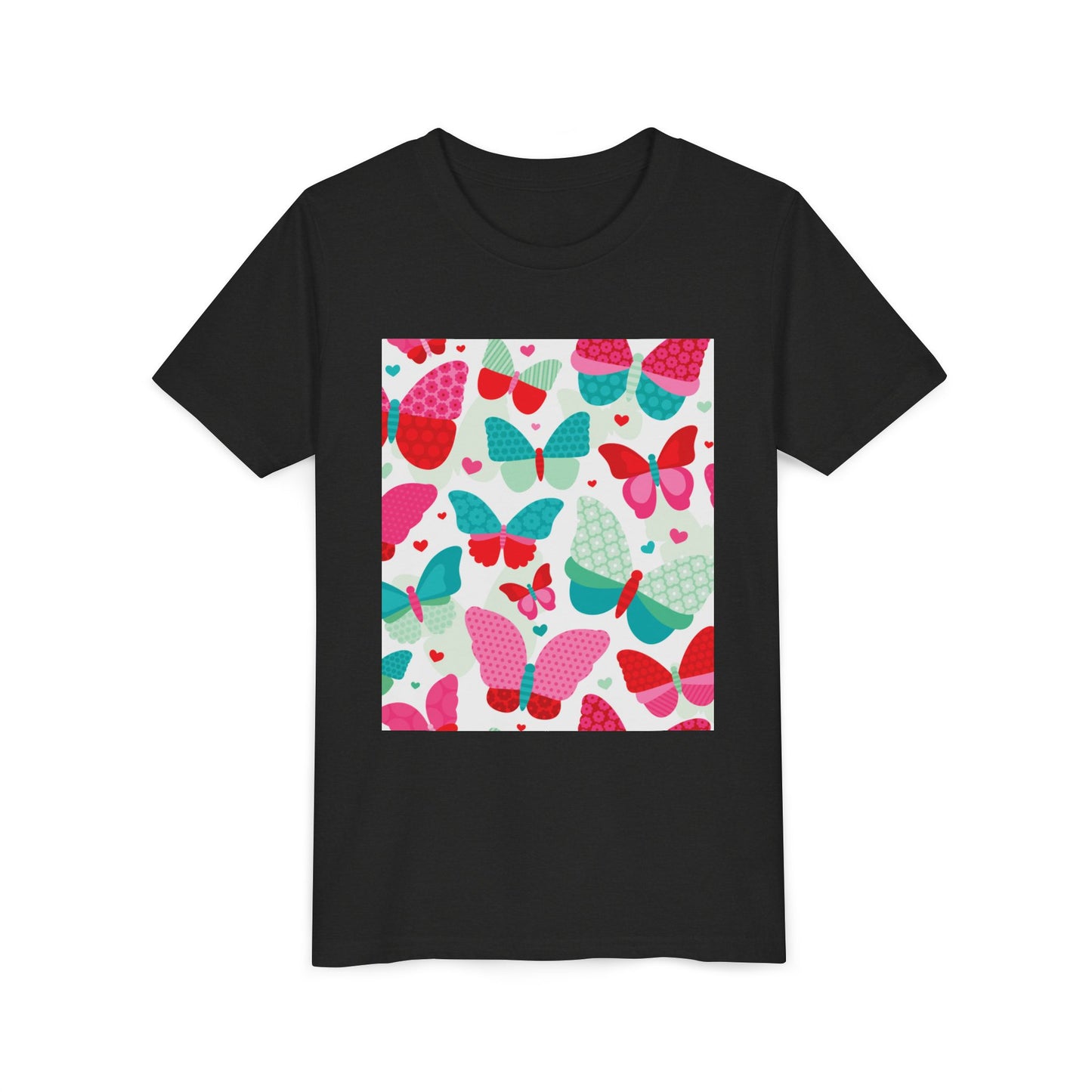 Colorful Butterfly Youth Short Sleeve Tee - Fun & Playful Design for Spring Celebrations