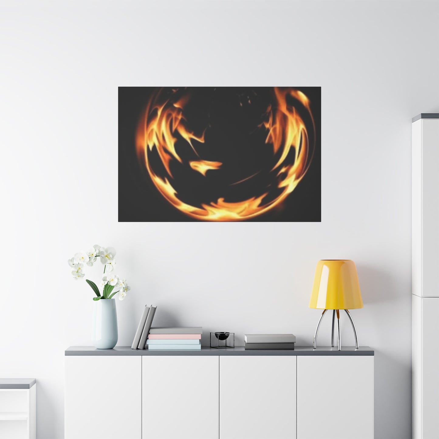 Fire Swirl Matte Canvas Art - Stretched 1.25" Gallery Wrap
