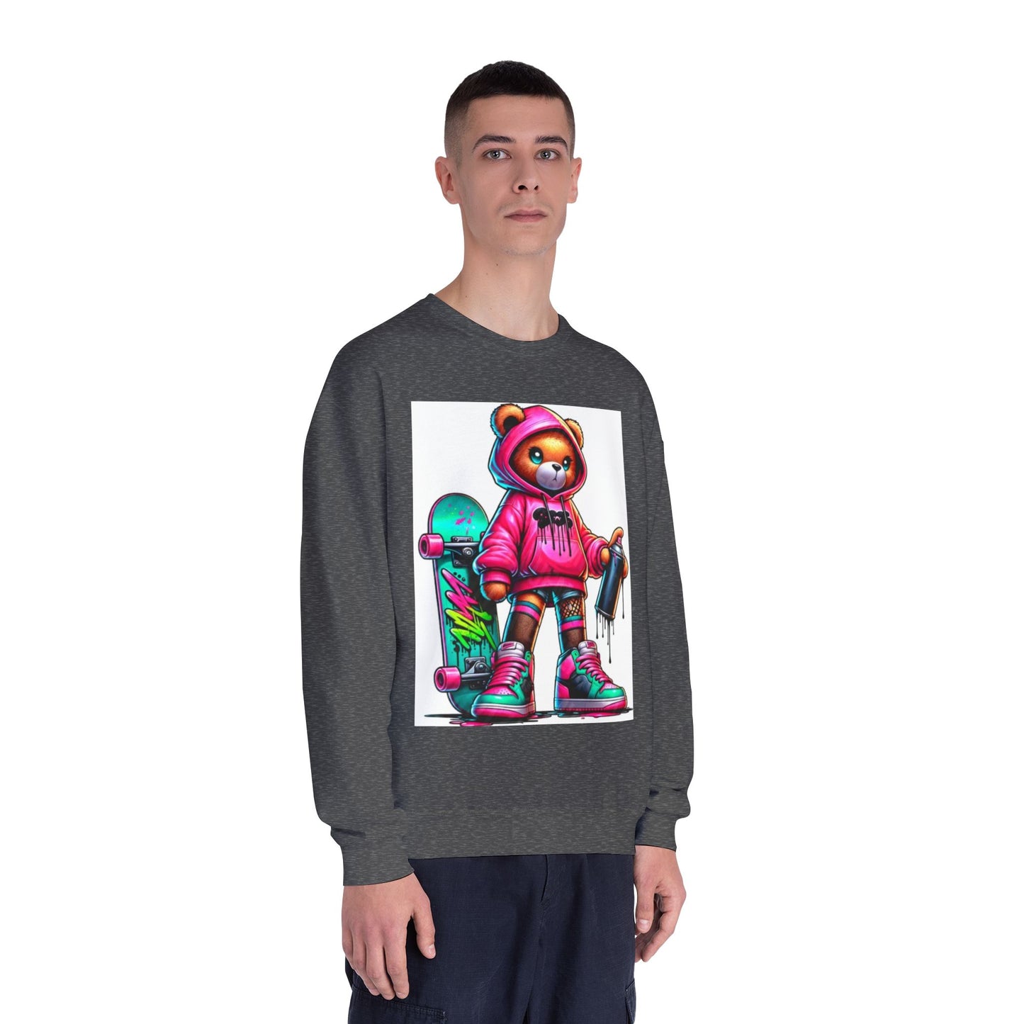 Skater Bear Crewneck Sweatshirt - Fun Streetwear Style