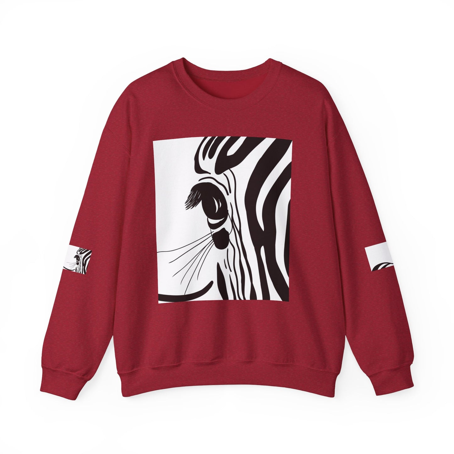 Artistically Designed Zebra Crewneck Sweatshirt - Perfect for Nature Lovers