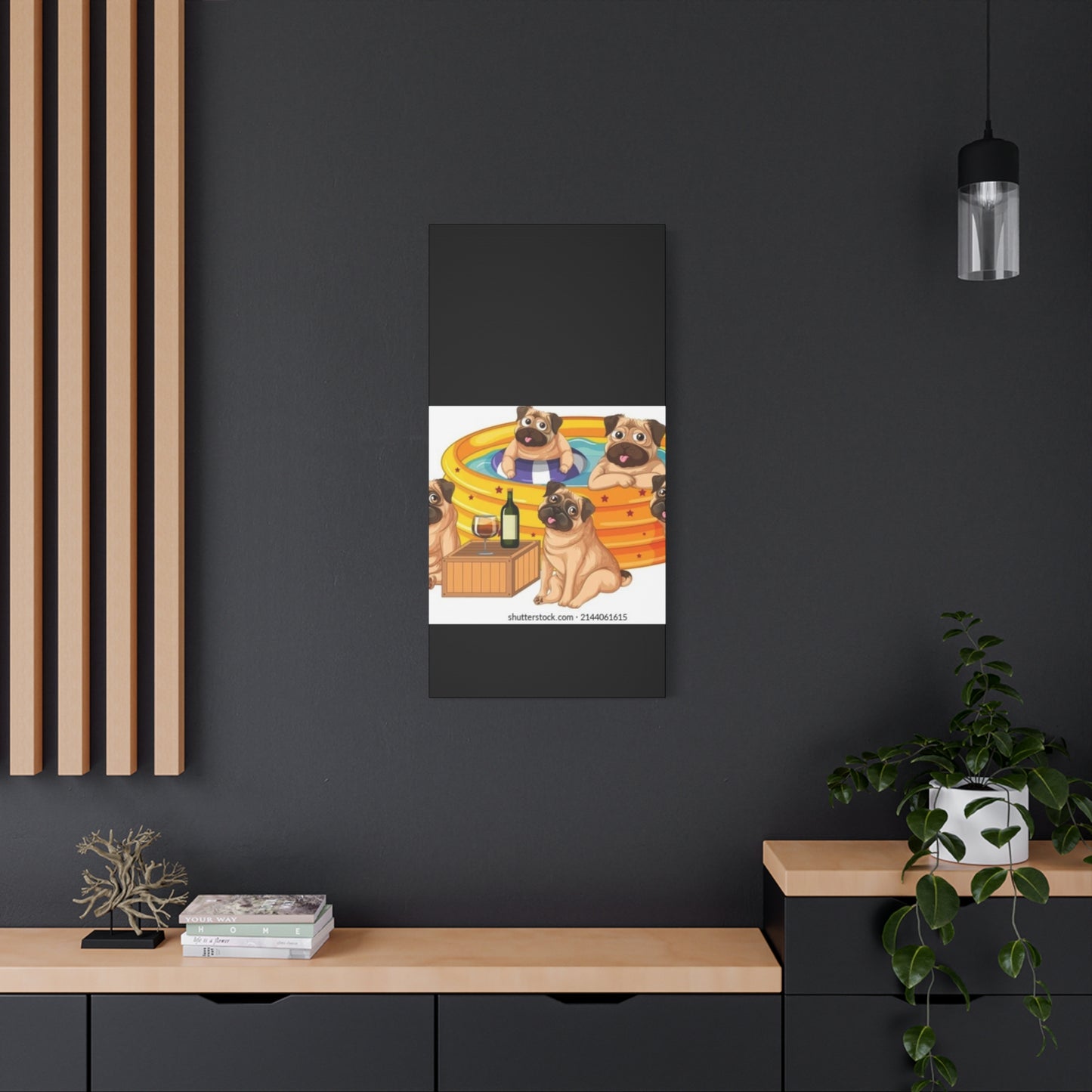Pug Pool Party Canvas Art - Fun Pet Decor