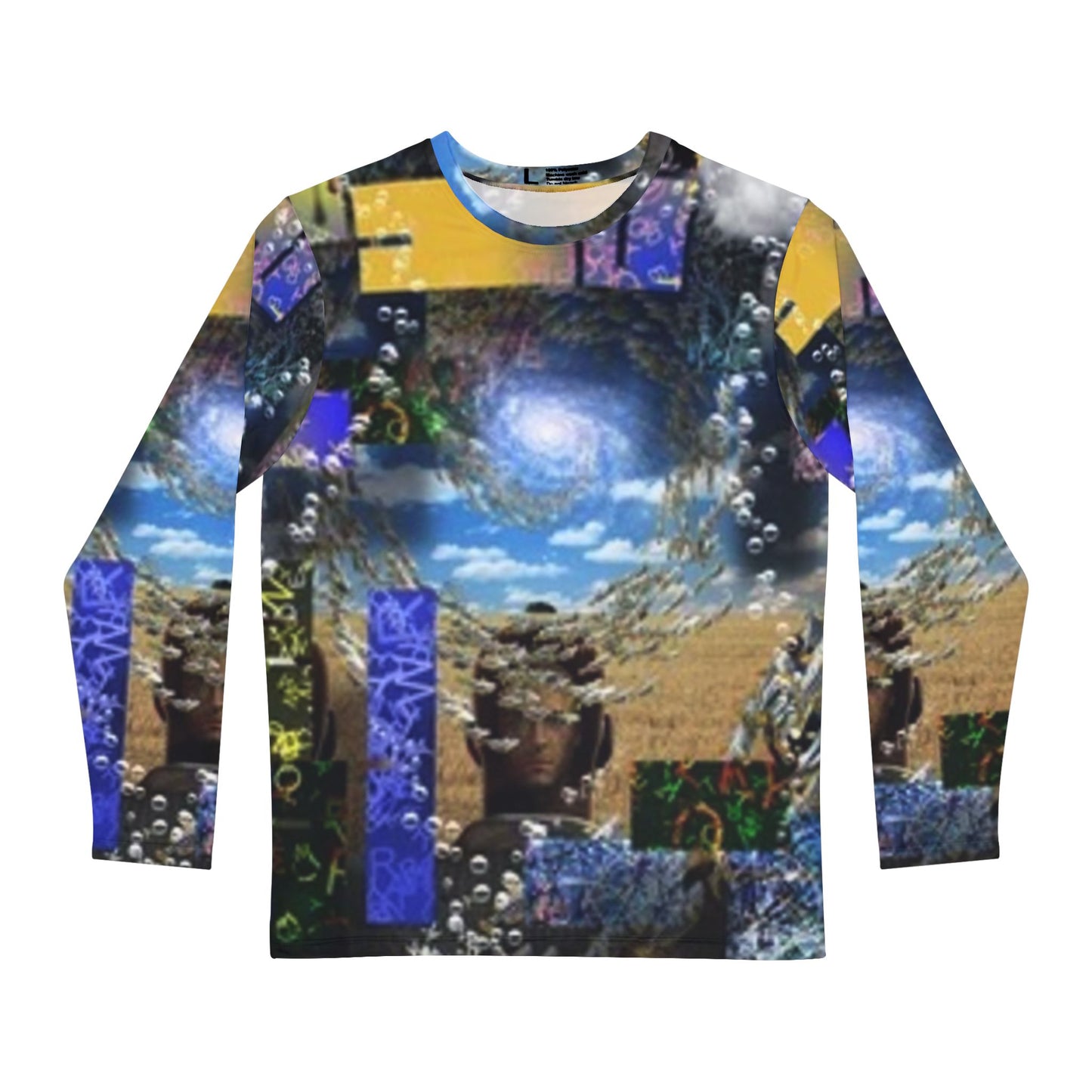 Abstract Art Men's Long Sleeve Shirt - Unique Colorful Design for Creative Souls