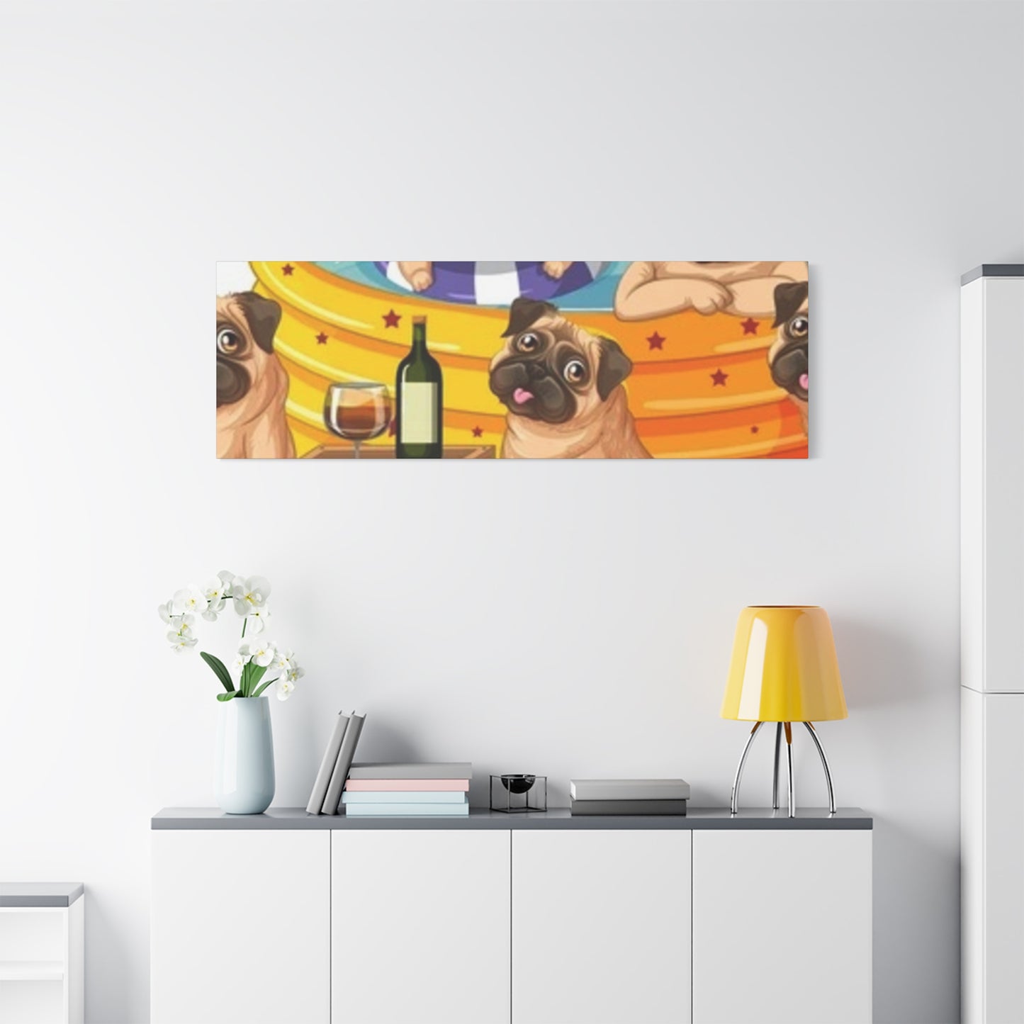 Pug Pool Party Canvas Art - Fun Pet Decor